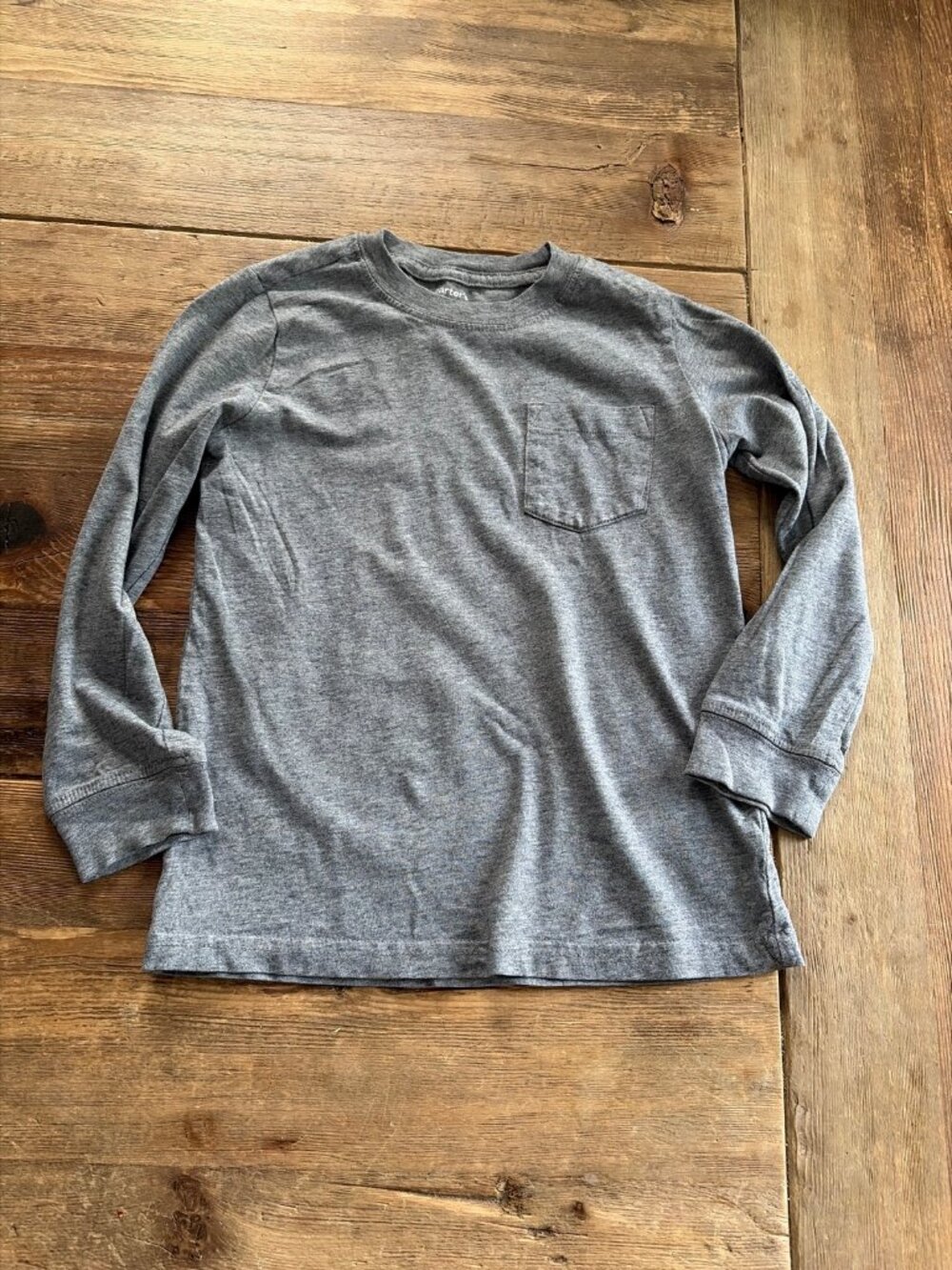 Carter's Kid Boys 6/6A Gray Long-Sleeve Pocket Tee